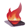 Smartphone in flames / illustration