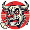 Angry Bull Retro Logo