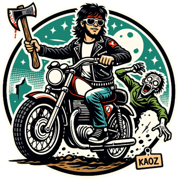 Motorrad Rocker auf Jagd nach Zombies