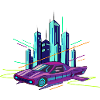 Neon Cruiser over Skyline