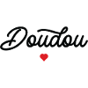 Doudou Coeur Script Noir