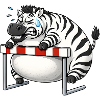 Funny Zebra Cartoon Clumsy Hurdle Race