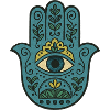 Hamsa Eye Floral Boho Palm