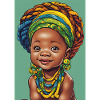 Afrikanisches Baby mit bunten Stoffen