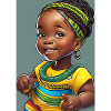 Buntes und fröhliches afrikanisches Mädchen