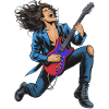 High-energy rock guitar performance