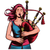 Bagpipe rocker in focus