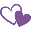 Cœur violet deux cœurs violets cadeau