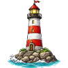 Lighthouse with red stripes