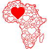 Heart Silhouette Africa Map from Hearts