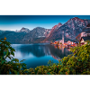 Hallstatt Lake and Mountain Village Landscape
