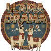 Llama Drama Retro Alpacas Mountains Design