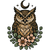 Moonlit Night Owl Forest