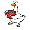 Ramen duck in cartoon style