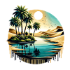 Desert Palm Tree at Ocean Circle