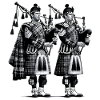 Bagpipes Duo in Kilt