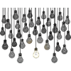 Grey bulb array with unique brightness