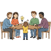 Collective idea around a table