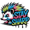 Stay Sharp Hedgehog Neon