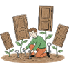 Gardener Growing Doors