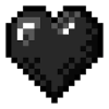 Retro Pixel Art Black Heart