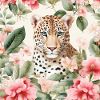 Aquarell-Blütenleopard