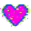 Pixel Heart Glitch Love Illustration