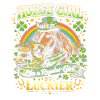 Fille cheval à la chance arc-en-ciel