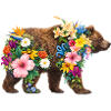 Bear made of wild flowers