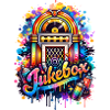 Bunte Jukebox im Graffiti-Style 