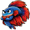 Blue Red Betta Fish