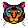 Bunte Katzen Popart Gesicht