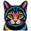 Bunte Pop-Art Katze Neonblick