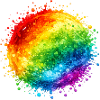 Regenbogenfarbene Farbspritzer Explosion