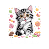 Sweet Cat with Candy Motif