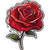 Red Rose Tattoo Style Motif