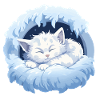 Moondream kitten in cloud ring