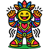 Bunte Sonnenfigur mit Herz