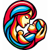 Bunte Mutter-Kind-Harmonie