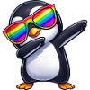 Cute Penguin Dab Rainbow Sunglasses Summer