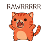 Mignon chat Chibi Monstre Rugissement Rawr