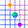 Gradientgitter mit Farbkugeln