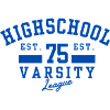 Highschool Varsity Emblem Blue 75