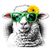 Modern Sheep – Flower Gerbera Sunglasses Art