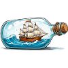 Ship model in bottle