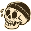 Crâne avec design de casquette