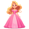 Princesse en robe rose