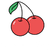 Two cherries with a love greeting