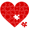 Red Puzzle Heart: