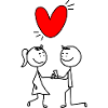 Red heart on black